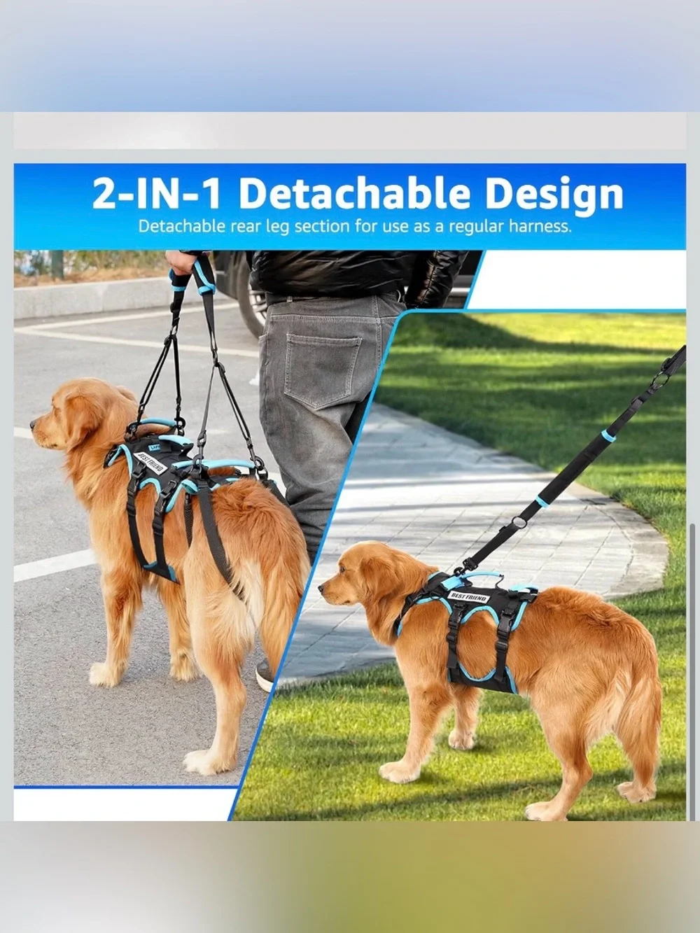 Lafoty Dog Lift Harness For Male Dogs (Medium, Black) 563/DC-3:v